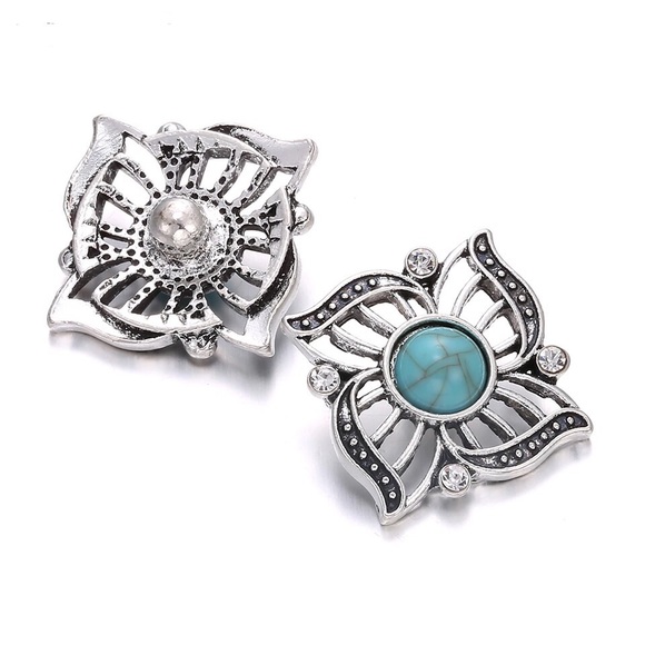 Snap! Button turquoise cabochon - Picture 4 of 5